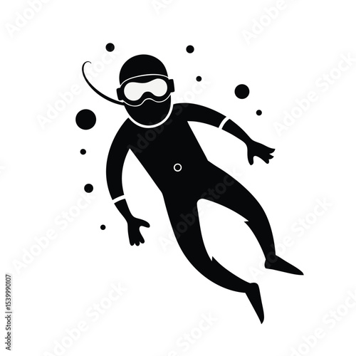 man jumping in the water Vector icon isolated on white background