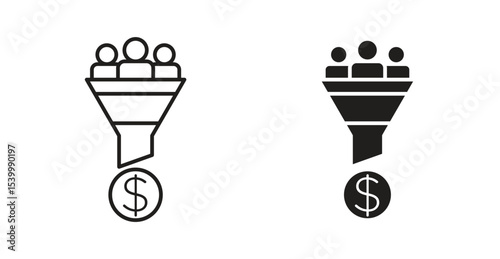 Lead conversion icon for social media, app, and web design. Vector illustration.