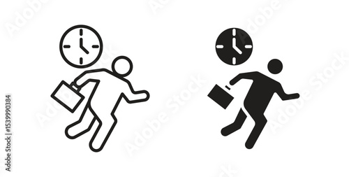 Late icon Logos. Flat Vector Icon Design Template