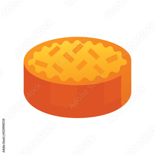 Baked ziti pasta covered with crispy cheese crust Vector illustration