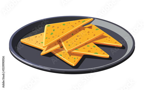 Plain Crispy Tortilla Chips Snack - Vector Illustration