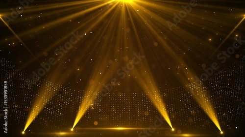 Wallpaper Mural 3D Golden spotlight lines glitter Particle, luxury awards ceremony background, Oscar awards performance Award party stage stage glitter animation. stars, lights and particles. Luxury gold light streak Torontodigital.ca
