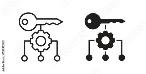 Key factor icon Logos. Flat Vector Icon Design Template