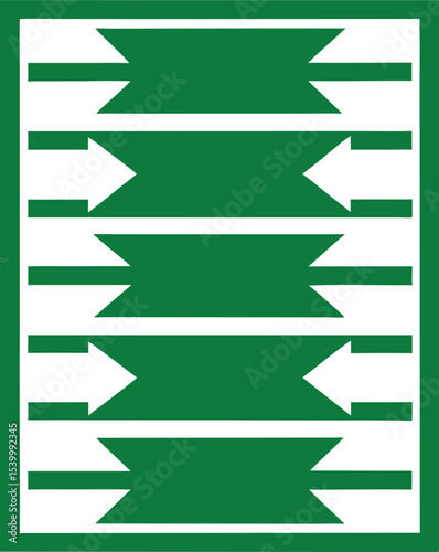 Abstract ai neural network representation green color arrows and shapes on white background
