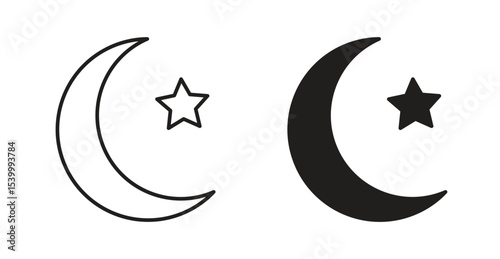 Islam star and crescent icon