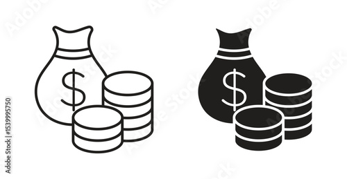 Income icon Logos. Flat Vector Icon Design Template