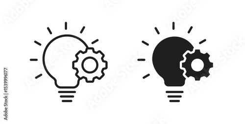 Implement icon Logos. Flat Vector Icon Design Template