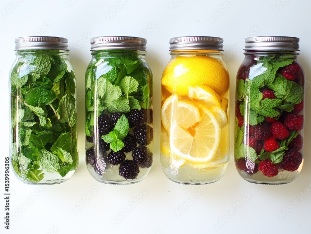 Blackberry Lemon Detox Water. Refreshing drink with mint and organic fruit Blackberry Lemon Detox Water. Refreshing drink with mint and organic fruit