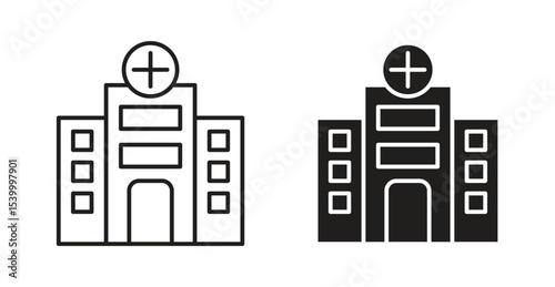 Hospital icon Logos. Flat Vector Icon Design Template