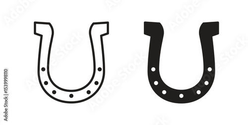 Horseshoe icon Logos. Flat Vector Icon Design Template