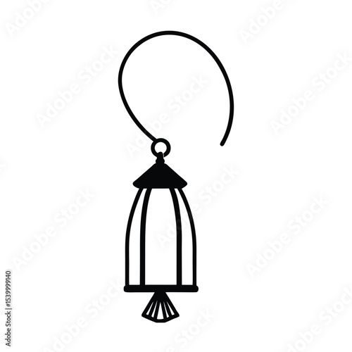 Elegant hanging lantern with intricate tassel design perfect for festive decorations or home decor projects