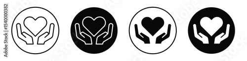 Heart and hands icon