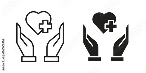 Health insurance icon Logos. Flat Vector Icon Design Template
