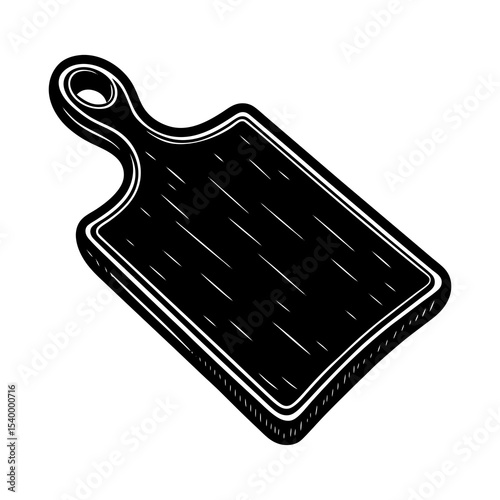 Isolated black cutting board vector illustration for kitchenware and culinary design needs and artwork