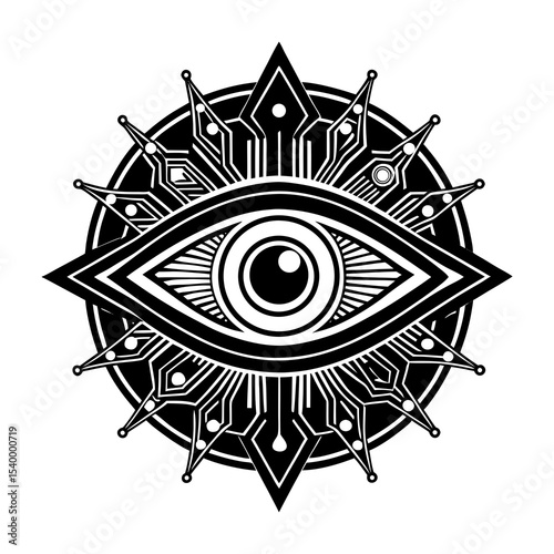 Eye of providence vector design, all seeing eye graphic, illuminati symbol, esoteric eye drawing