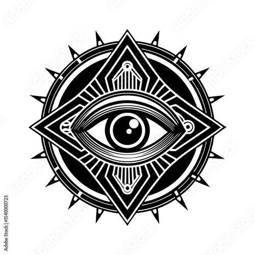 Eye of providence illuminati symbol vector design, all seeing eye graphic, freemasonry eye drawing art