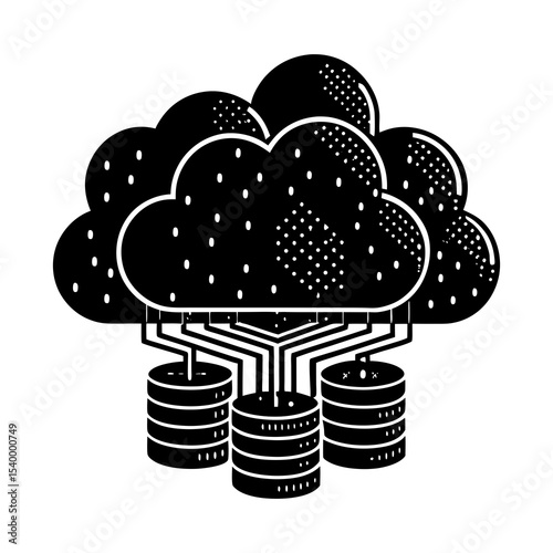 Cloud computing network infrastructure data storage server architecture technology diagram vector