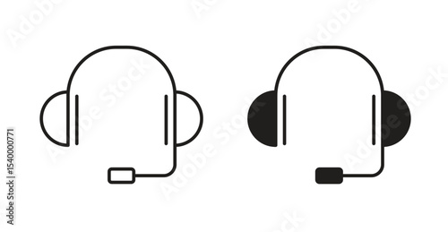 Headphone icon Logos. Flat Vector Icon Design Template