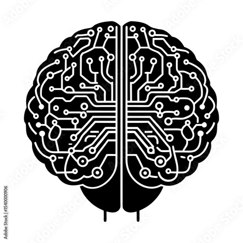 Artificial intelligence brain circuit board vector illustration for ai and technology concept