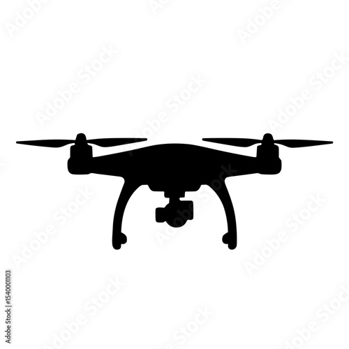 Drone Photographer capturing aerial images with camera on black background  
