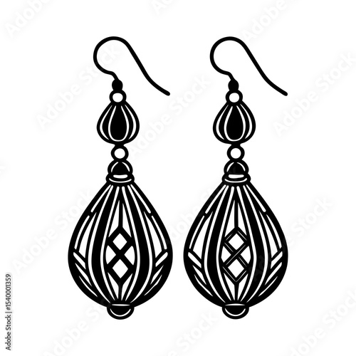 Elegant dangle earrings vector art design for jewelry making and fashion accessory crafting project
