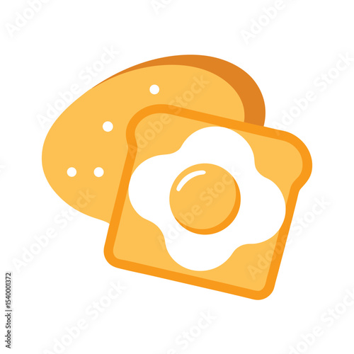 Scrambled eggs served with toast breakfast set Vector illustration