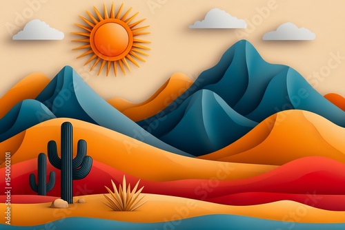 Desert landscape. Generative AI