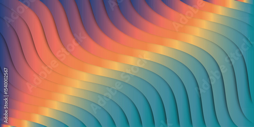 Abstract colorful wavy background with gradient and shadow effects for graphic design and digital art