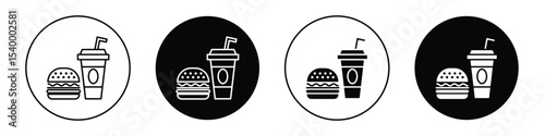 Hamburger and soft drink cup icon