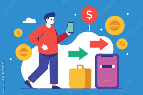 person-converting-currency-in-travel-finance-app--.eps
