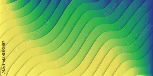 Abstract layered wavy gradient design in yellow green and blue hues suitable for modern backgrounds and digital art concepts
