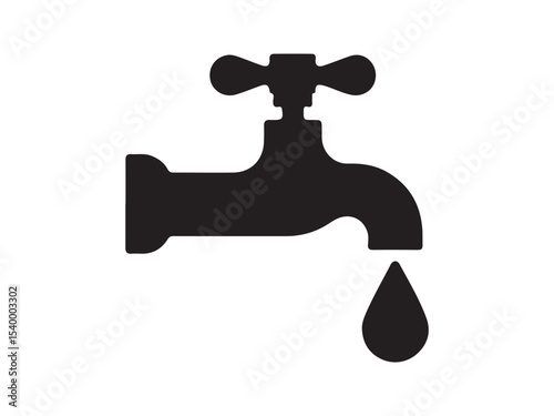 water faucet with droplet eco icon
