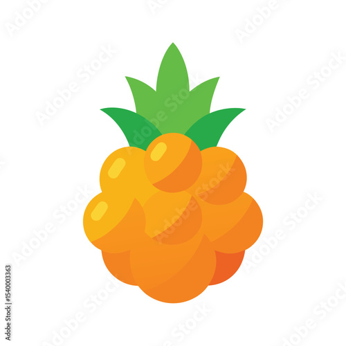 Sweet and sour pork with pineapple chunks Vector illustration