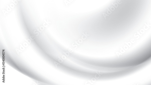 Abstract white and gray color with curve lines and dot pattern, halftone effect. Vector illustration.