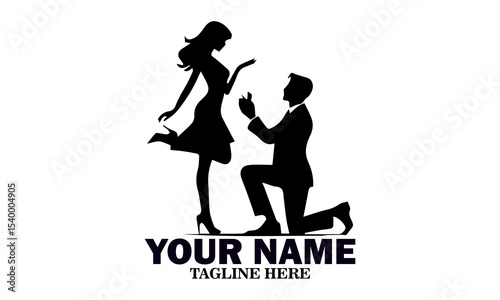 Illustration vector happy valentine's day couple proposing. World kissing day icon, world kissing day vector illustration and logo design