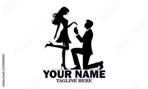 Illustration vector happy valentine's day couple proposing. World kissing day icon, world kissing day vector illustration and logo design