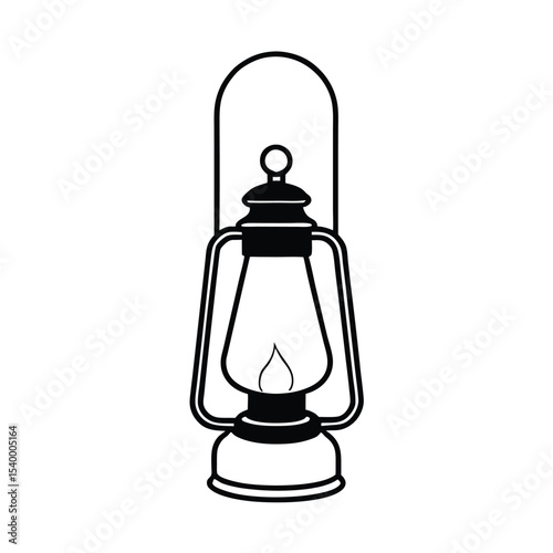 Detailed vector illustration of a colonial lantern vintage design element for home decor historical projects and antique style branding