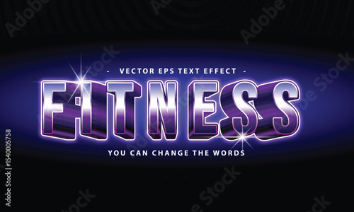 fitness text effect illustration