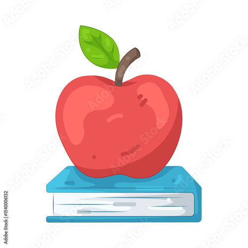 Illustration of Apple over books