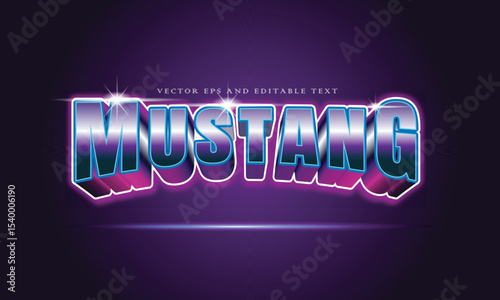 mustang  design text effect illustration