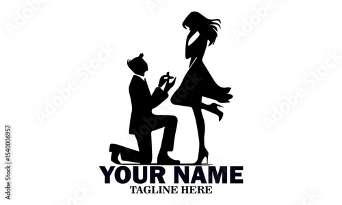 Illustration vector happy valentine's day couple proposing. World kissing day icon, world kissing day vector illustration and logo design