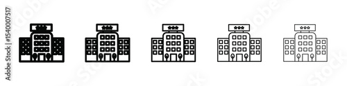 3 star Hotel icon isolated vector on white background set