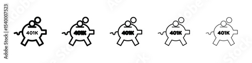 401k retirement savings icon isolated vector on white background set