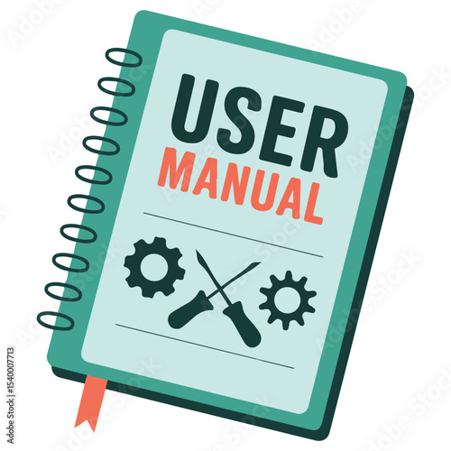 Book with gear wheel icon vector isolated white background