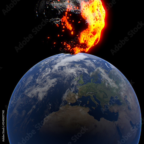 asteroid approaching planet earth
