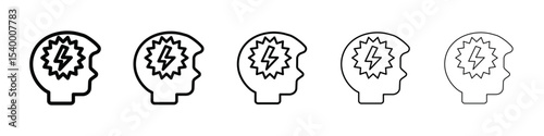 abuse Nervous breakdown icon isolated vector on white background set