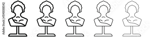 Ancient statue icon isolated vector on white background set