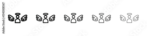 Angel icon isolated vector on white background set
