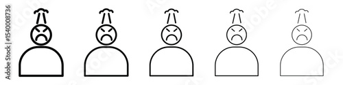 Angry person icon isolated vector on white background set