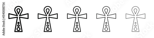 Ankh icon isolated vector on white background set